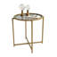 Table basse moderne avec plateau 100% verre trempé, 19,7 po x 19,7 po x 19,7 po | Cadre élégant 100% métal avec couleur or et fumée élégante, avec poudre électrostatique et peinture au four | Parfait pour la décoration de salon glamour-175042412