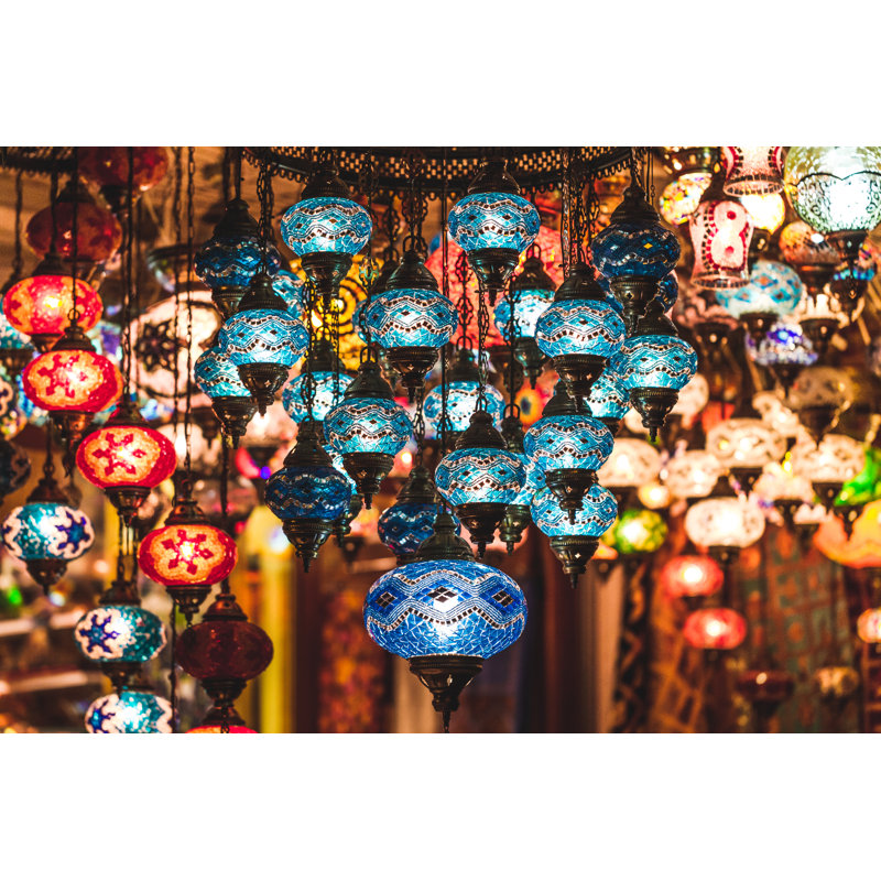 Amazing Traditional Handmade Turkish Lamps In Souvenir Shop by Oleg Breslavtsev - Wrapped Canvas Print