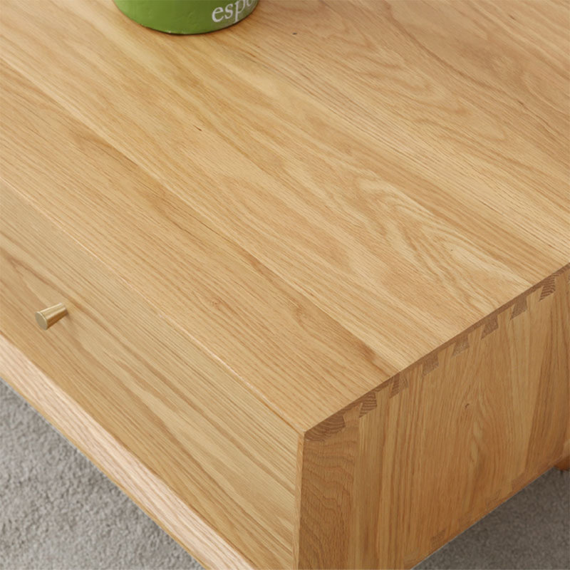 Simple rectangular solid wood coffee table, 17.7" H x 51.2" L x 23.6" W
