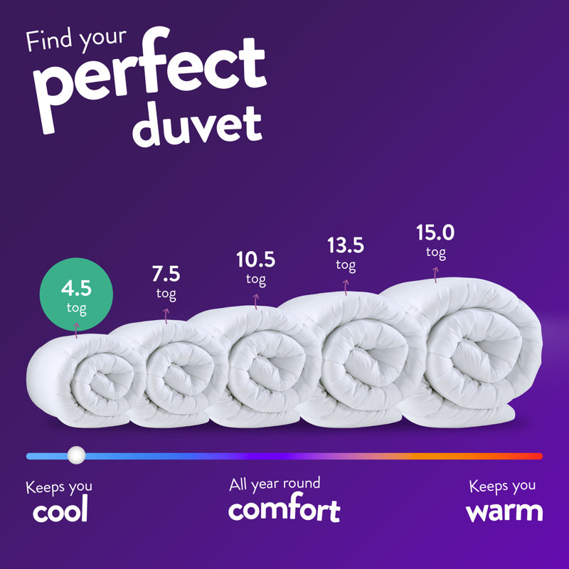 Slumberdown Anti Allergy 4.5 Tog Summer Duvet with 2 Pillows, Single