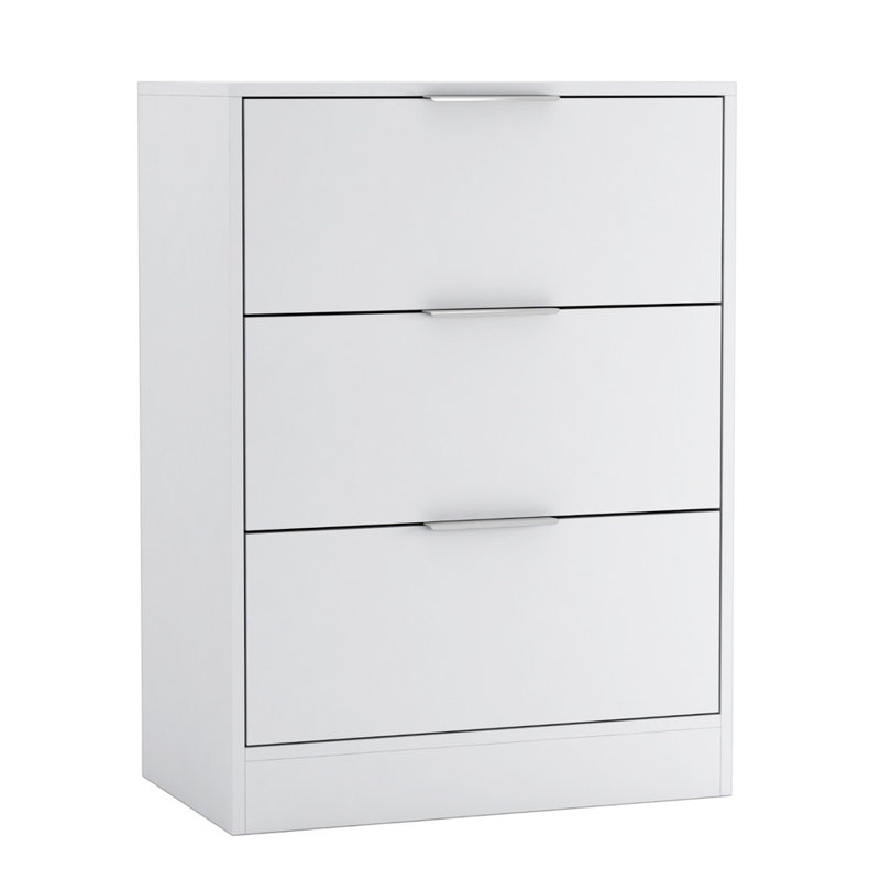 Amitabh Solid Wood 60cm W 3 - Drawer Chest of Drawers, White