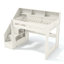 Lit mezzanine double avec escalier de rangement, structure en pin MDF, bureau de jeu moderne-330300701