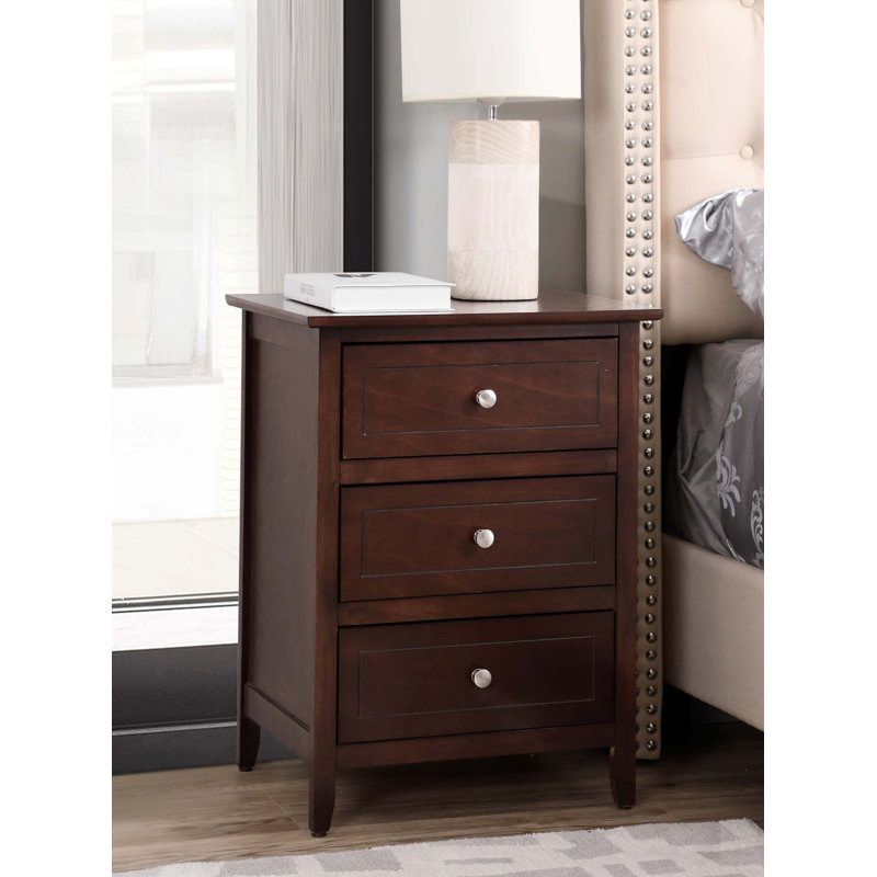 Emjay 3 - Drawer Nightstand, Cappuccino