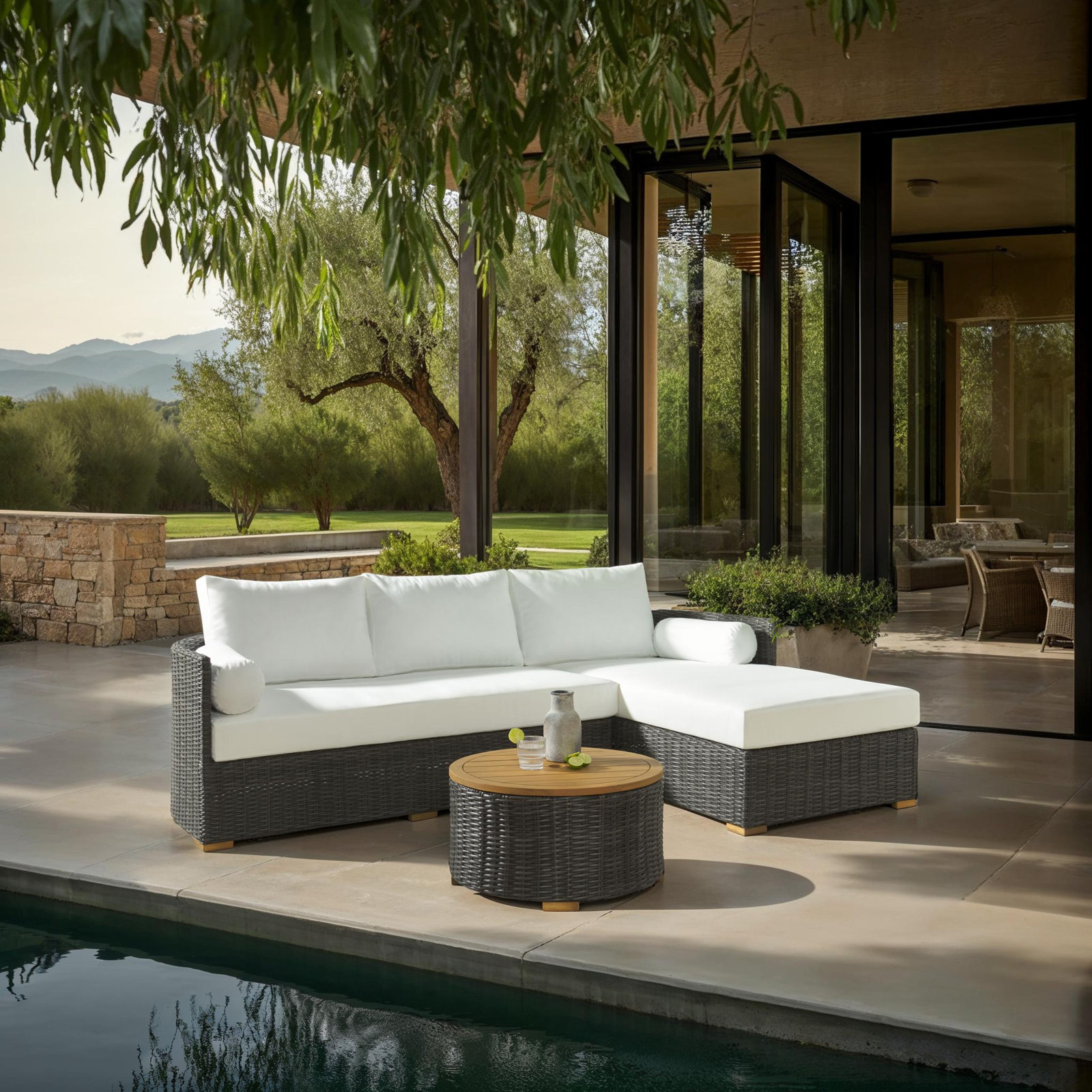 Almita 5-Person Patio Seating Group, Black