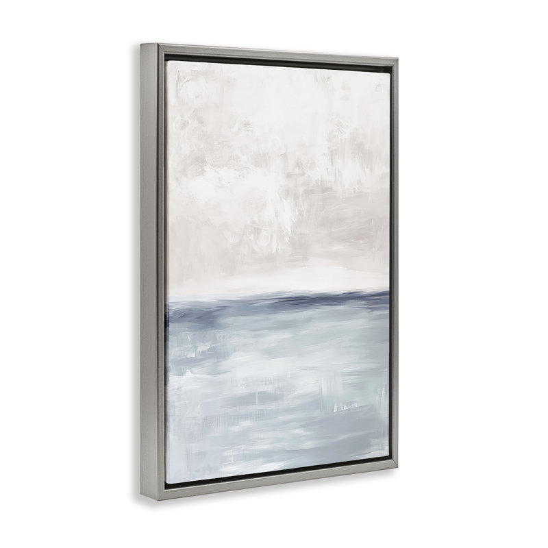 Cadre flottant Winter Zuma Landscape, design par Amanda Tsoukanelis, H 25 po x l 17 po, Cadre flottant gris lustré
