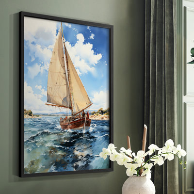 NAUTICAL Series CCCCXXI - Impression encadrée de qualité supérieure - Prêt à être accroché - Aucun clou requis