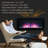 28.5" 1500W Electric Wall-Mounted Fireplace With Flame Effect, 7 Color Background Light, Black-406352010