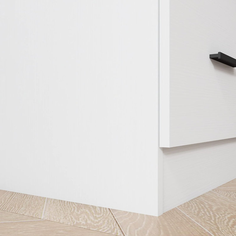 Latitude Run® File Cabinet, 4 Drawer Wood Lateral Filing Cabinet With Lock OLFC008, Ivory White