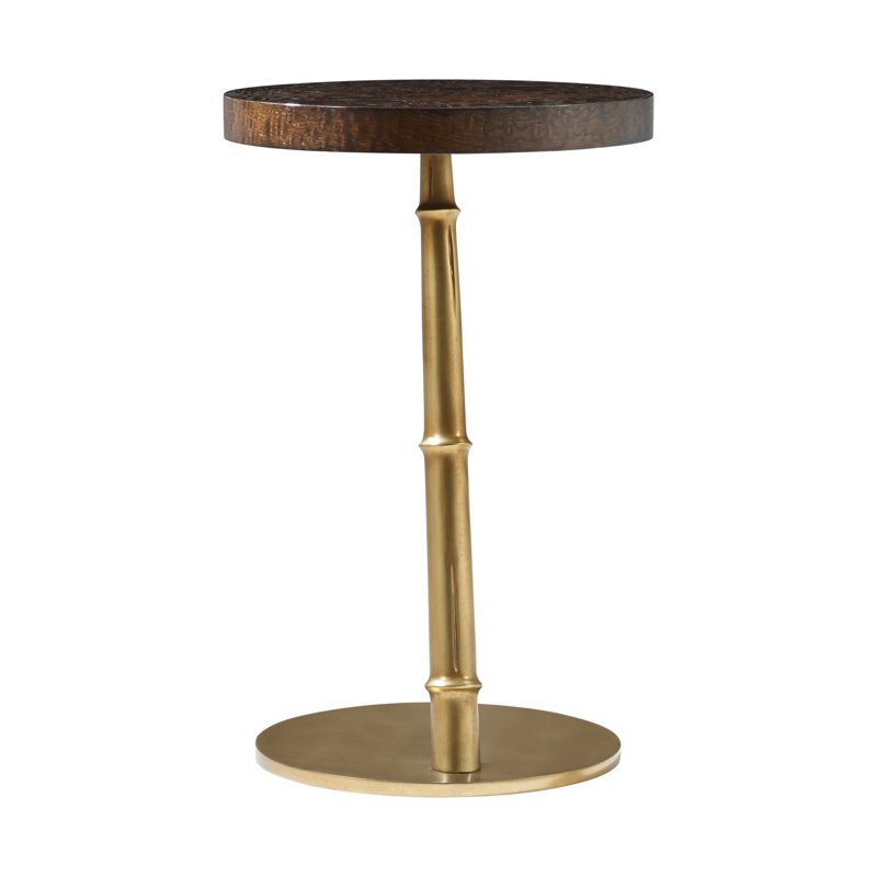 Kesden End Table, Pyramid Brown Top/Satin Brass Base