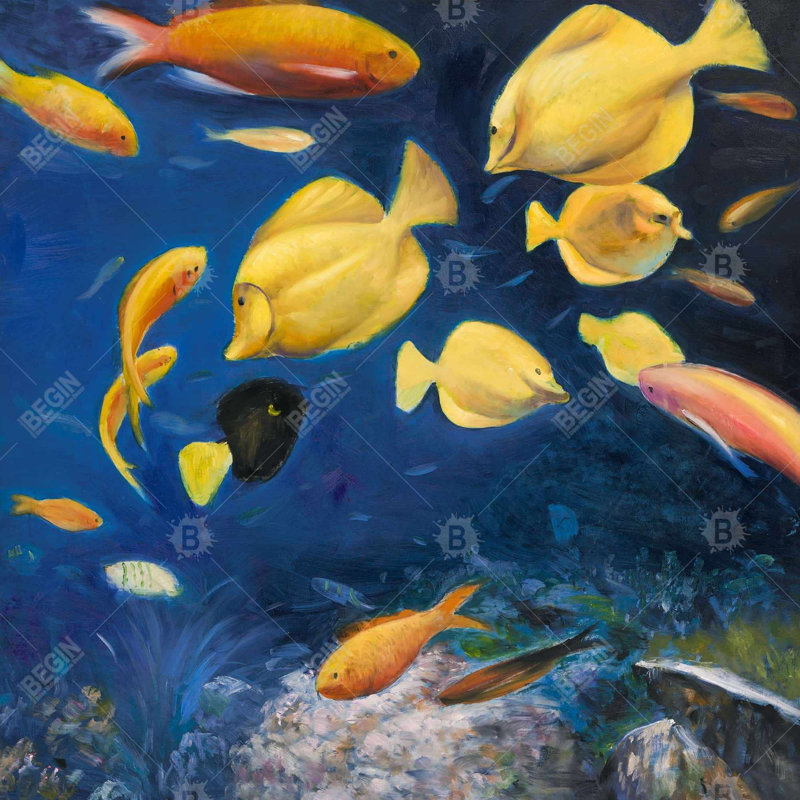 «Fish Under The Sea», H 24 po x l 24 po