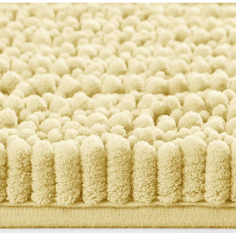 Tapis de salle de bain en chenille 23 po x 15 po, Jaune
