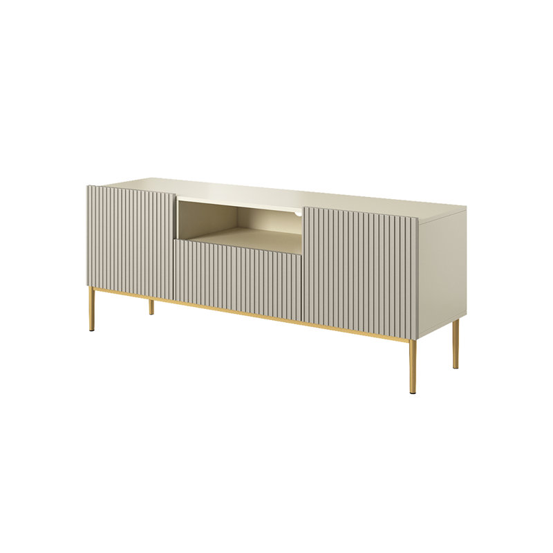 Amelija Unfinished TV Stand for TVs up to 55", Cream/Gold