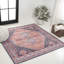 Tapis terre cuite / bleu marine lavable à la machine Lesandra-1658736734
