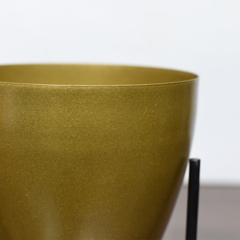 Handmade Metal Pot Planter, Gold