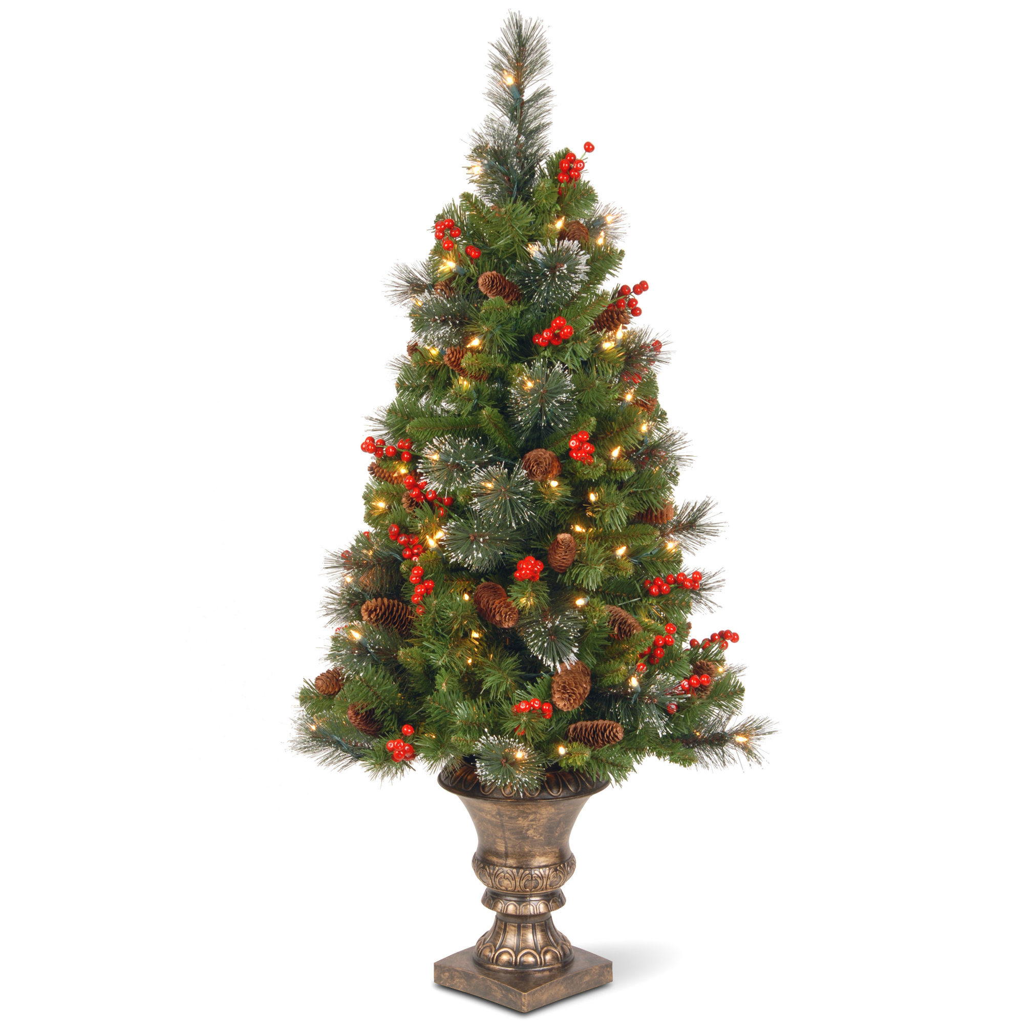 The Holiday Aisle® Crestwood Spruce Entrance Tree, 4', Clear Lights