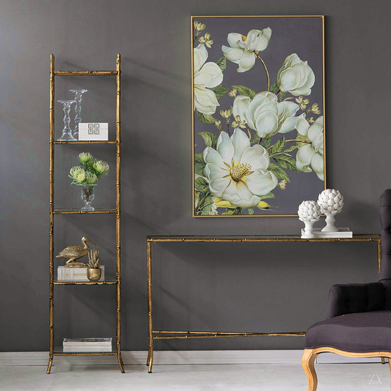 Console 56,5 x 14 x 30 po, plateau en miroir