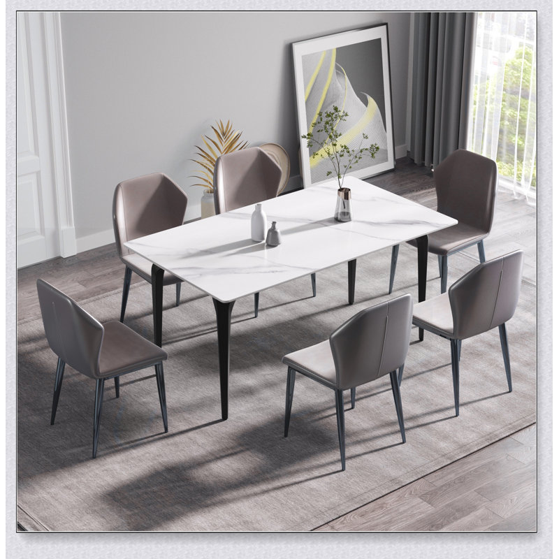 Table de salle à manger 70,87 po, H 29,53 po x L 63 po x l 35,43 po, Blanc
