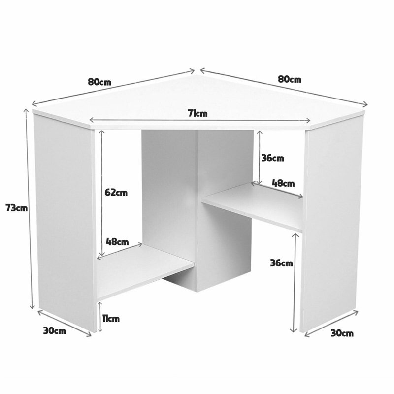 Denniston Corner Computer Desk, White, White