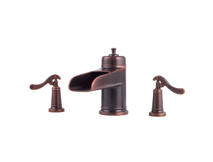 Ashfield Deck Mounted Roman Tub Faucet Trim, Rustic Bronze