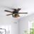 52" Domenic 5 - Blade Ceiling Fan with Draped Brown Wooden Bead Shade