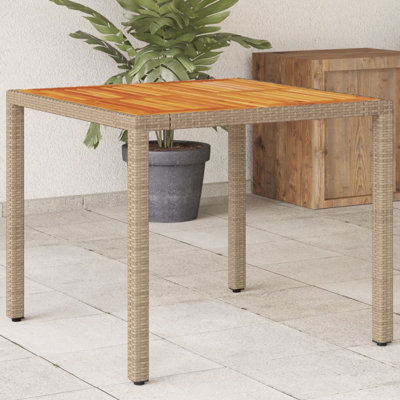 Aislynne Square Solid Wood Outdoor Dining Table - 90 cm W 90 cm D