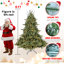 Arbre de Noël 7 pi avec 750 lumières UL - branches mixtes PE / PVC, 2257 pointes, base large pour les espaces spacieux, structure à charnières, support en métal stable-846449410