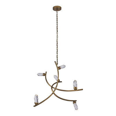 Bilancia 36-in (21-watt) LED True Brass Chandelier
