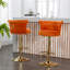 Ensemble de chaises de bar réglables en velours à hauteur réglable sur 360 degrés avec coussin moelleux et conception moderne-2085369090