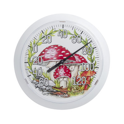 Taylor Forest Mushrooms Dial Thermometer, 8.5 Inch, White