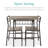 Ankie 3-Piece Modern Dining Set, Square Table & Chairs Set w/ Steel Frame, Built-In Storage Rack-81125167
