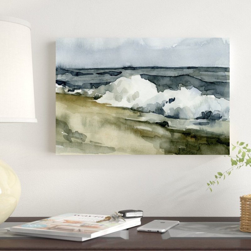 «Loose Waves II» par Emma Caroline - peinture sur toile tendue, H 12 po x l 18 po