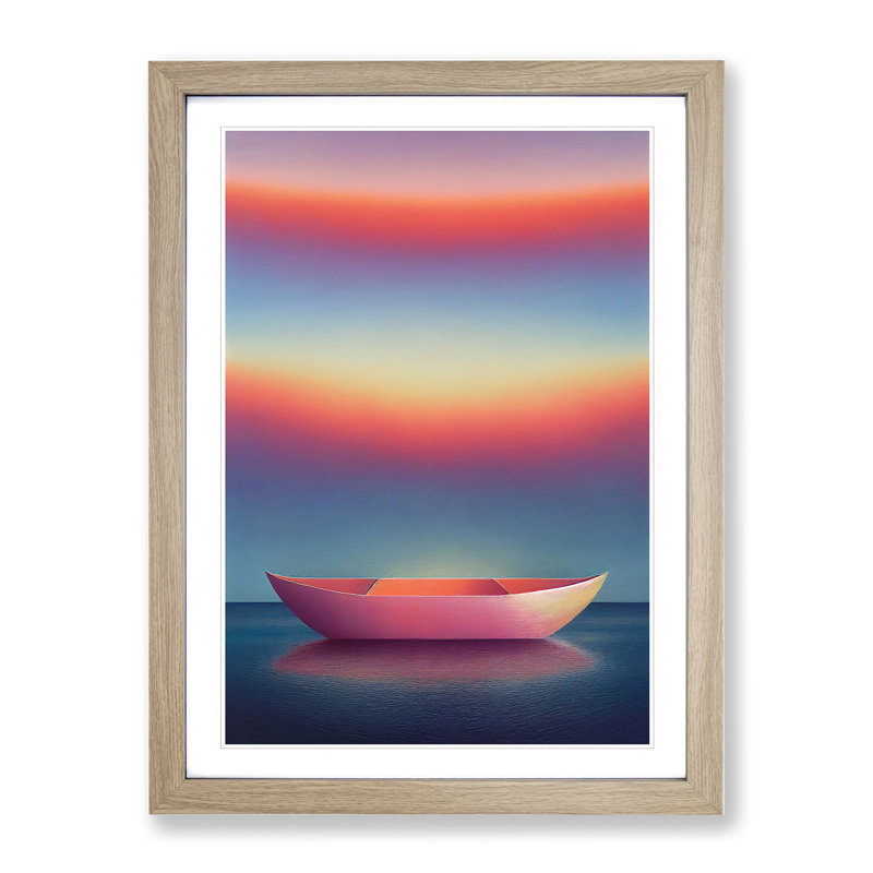 Dreamy Boat - Framed Print, 64cm H x 46cm W x 2cm D, Oak Framed