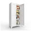 Armoire de rangement en métal de 61 po de hauteur avec tablettes réglables et portes doubles, garde-manger moderne ou organisateur de garde-robe de chambre à coucher-247136774