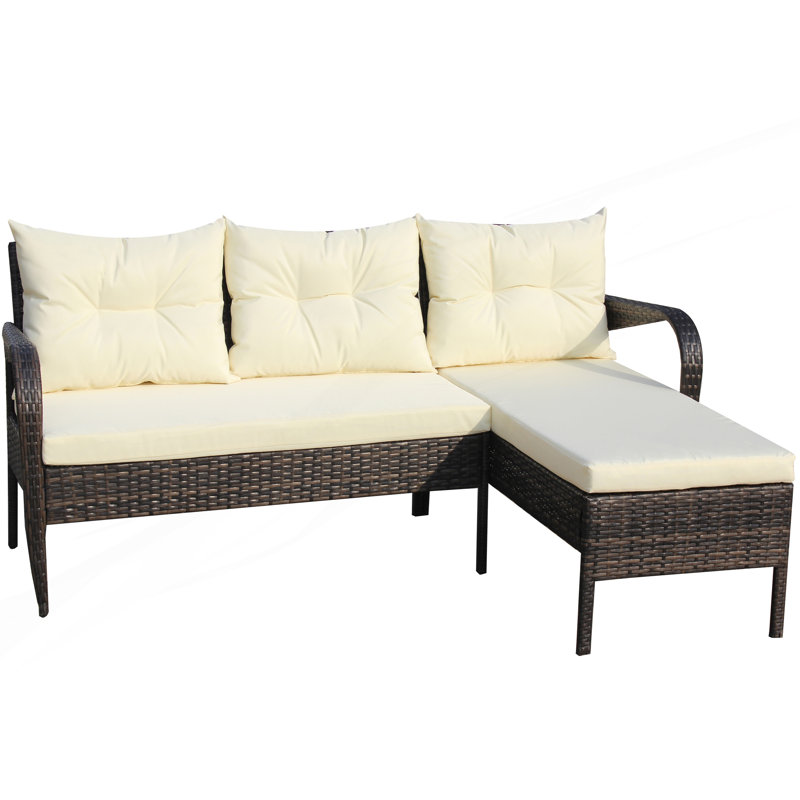 Ensemble de mobilier d'extérieur pour patio, ensemble de conversation 2 pièces, canapé modulaire avec coussins