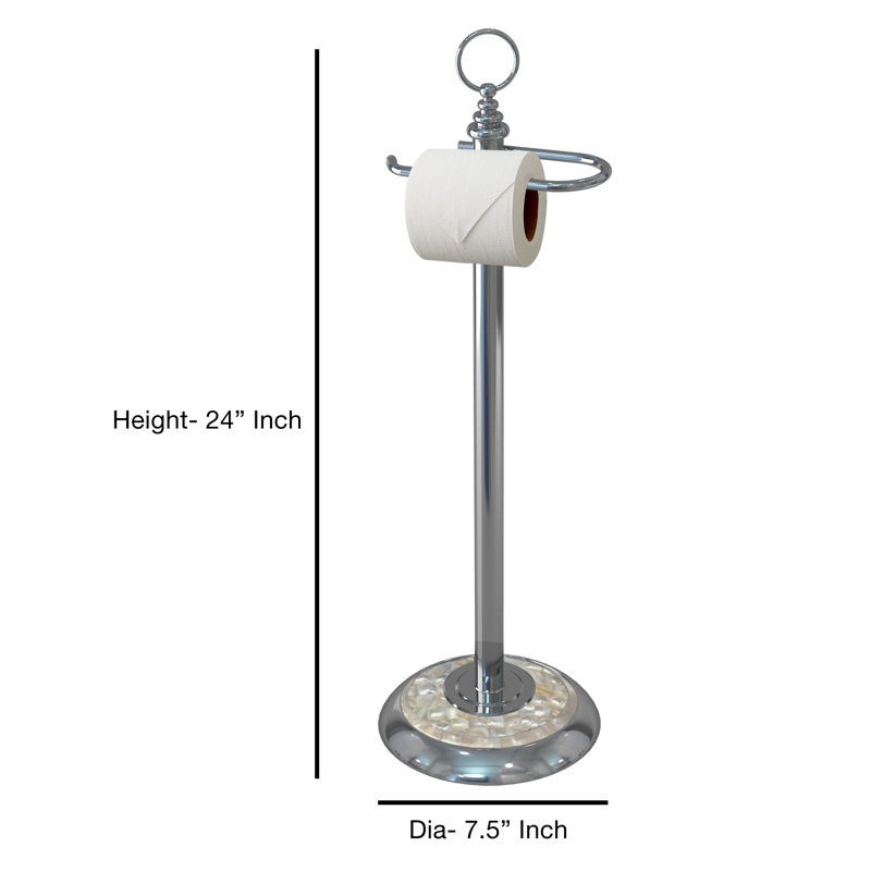 Porte-papier hygiénique sur pied, Chrome
