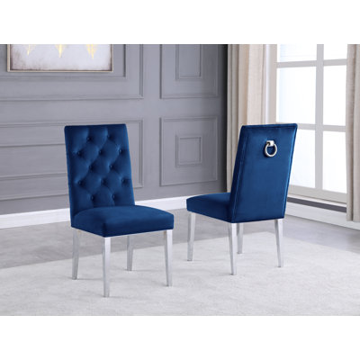 Chaise parsons capitonnée à boutons Carnahan