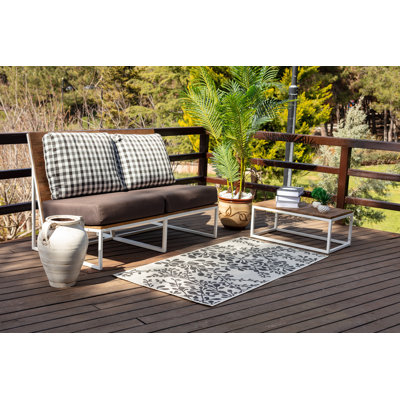 Remylina Indoor & Outdoor Boho Rug Ivory/Grey
