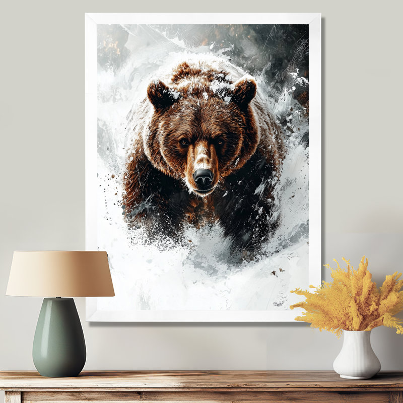 Piffard - Reproduction d'art mural animaux, H 32 po x l 24 po, Reproduction encadrée sans passe-partout, Blanc
