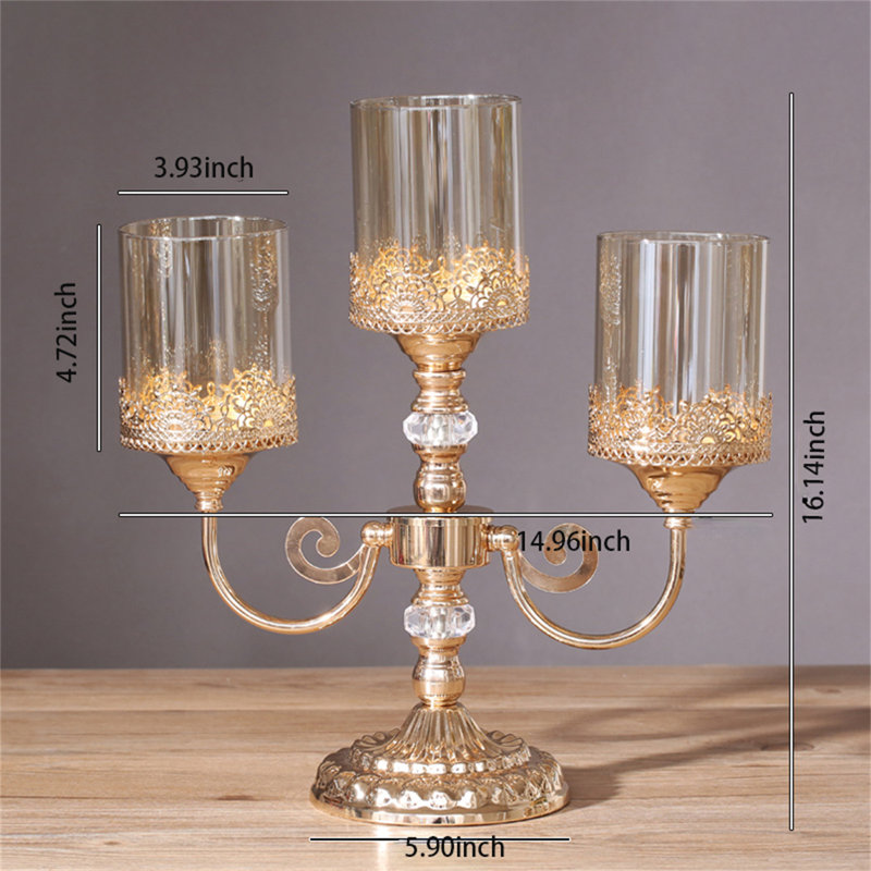 16.14'' H Metal Tabletop Candlestick