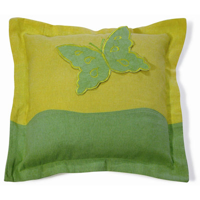 Embroidered Cotton Reversible Throw Pillow