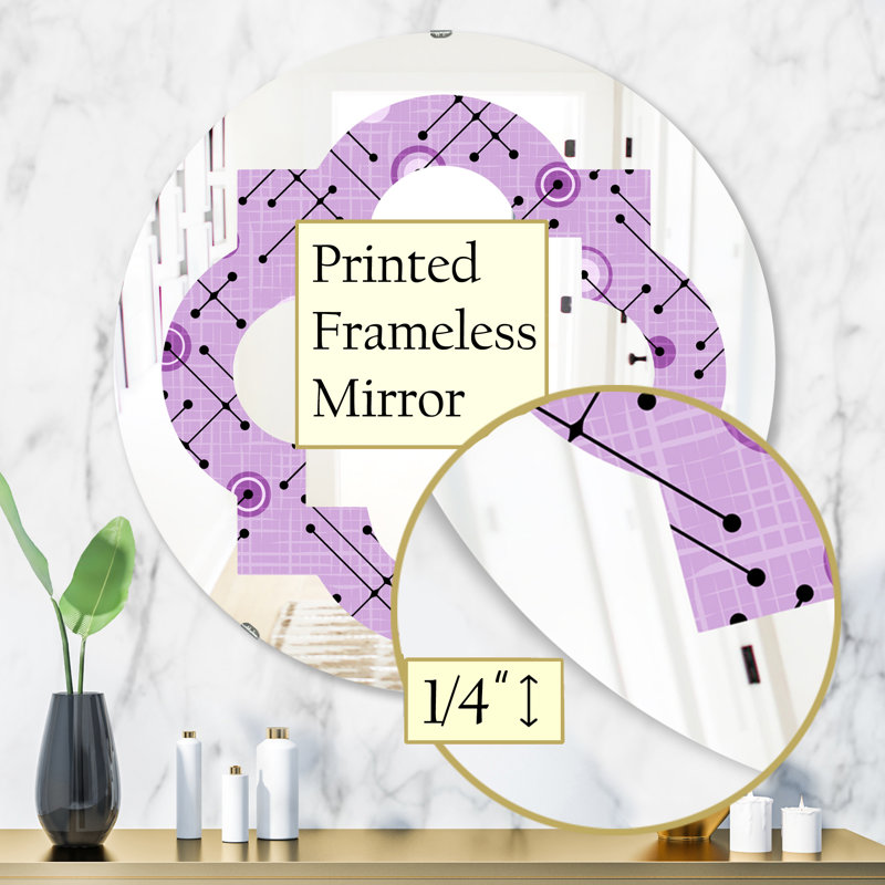 Miroir mural Quatrefoil 1950, H 31,5 po x l po