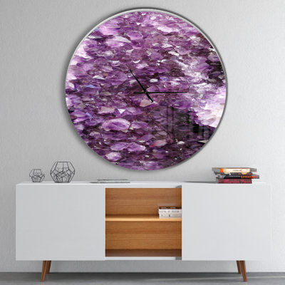 Purple Precious Stones - Modern wall clock