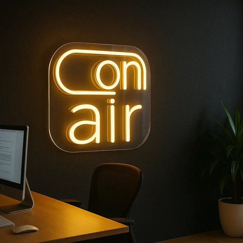 On Air LED Neon Sign – Modern Wall LED Light - 16"W × 16"H