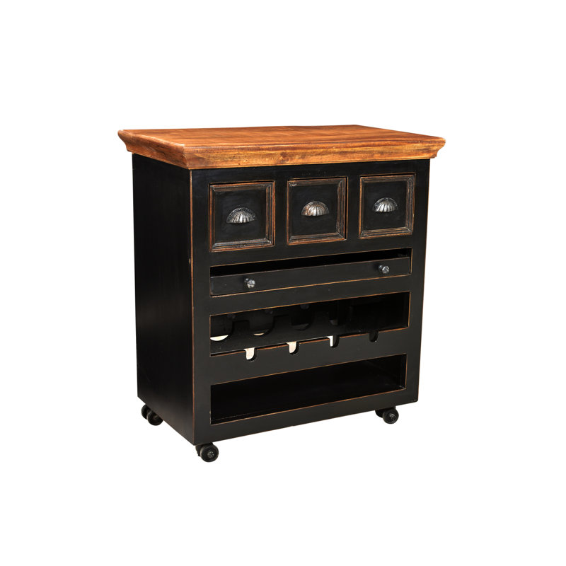 Accringt Solid Wood Top Kitchen Cart