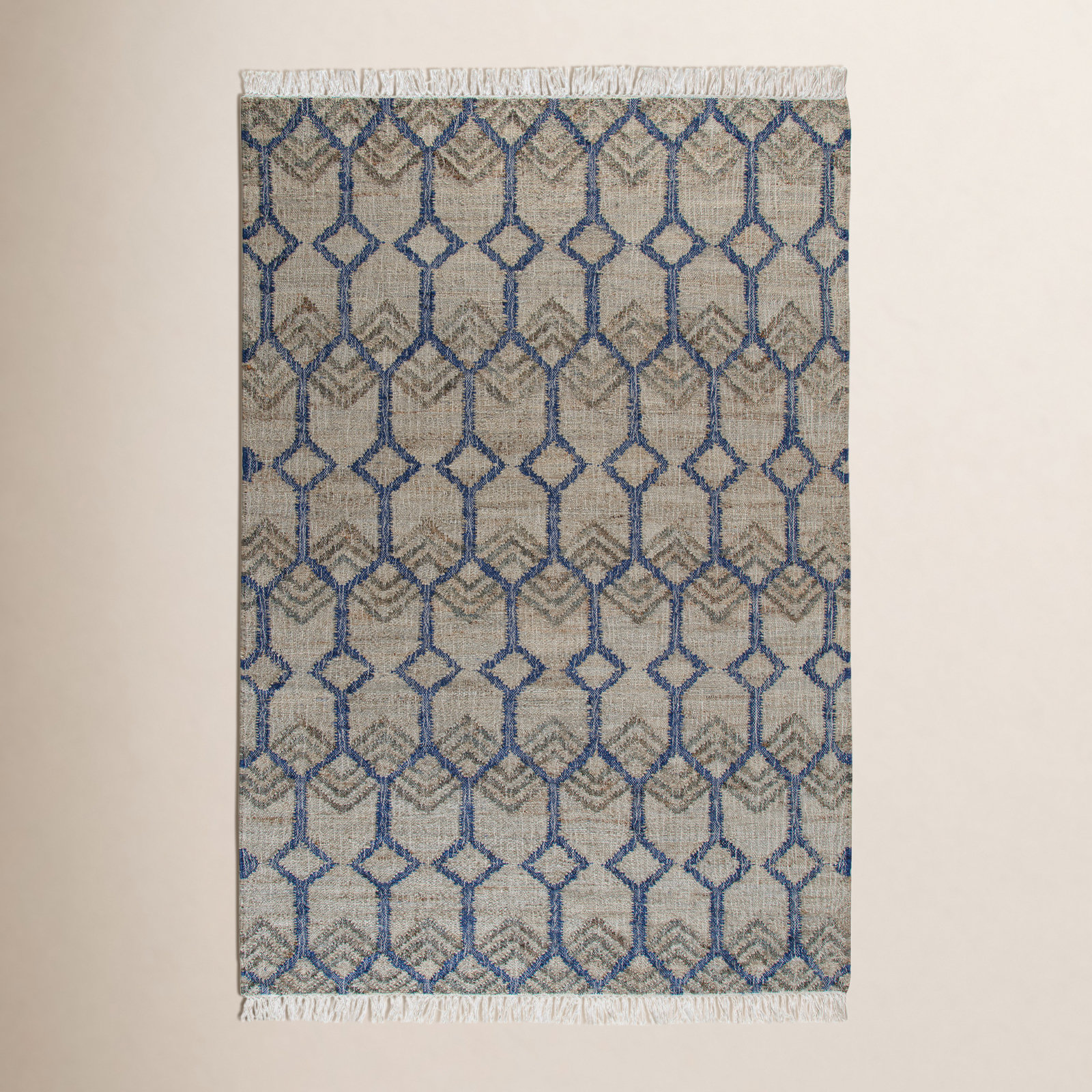Duran Gray Hand-Loomed Geometric Jute Rug, Rectangle 8' x 10'
