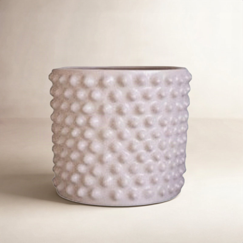 Kim Ceramic Pot Planter, Off White, 14.25" H x 13" W x 13" D