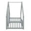 Lit simple au sol avec clôture, garde-corps, structure de lit en bois massif pour enfants, garçons, filles-240057559
