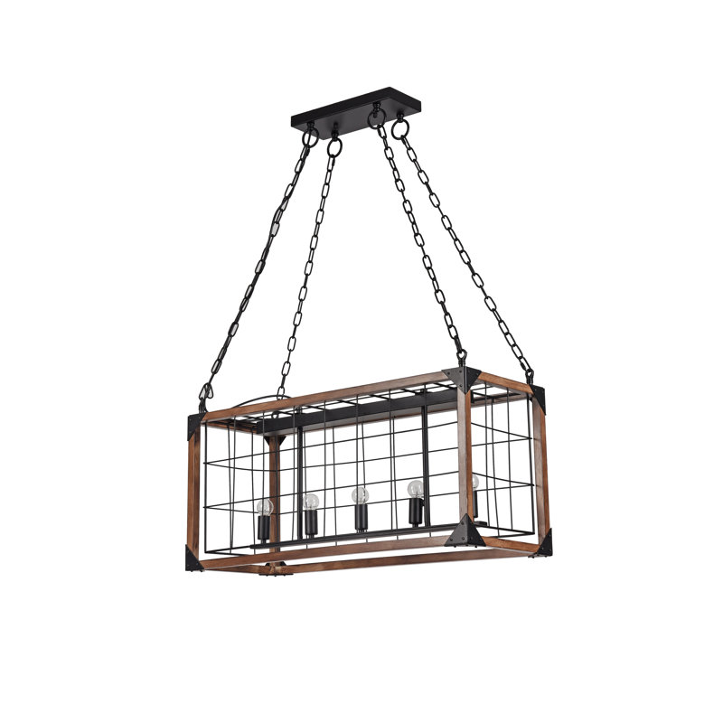 Luminaire suspendu linéaire à 5 lumières pour îlot de cuisine Branda