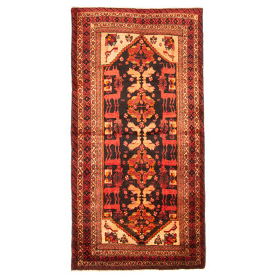 Tapis noir Teimani 3 pi 3 po x 6 pi 11 po