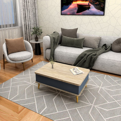 Lift-Top Storage Rectangle Assembled Coffee Table
